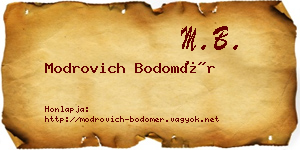 Modrovich Bodomér névjegykártya
